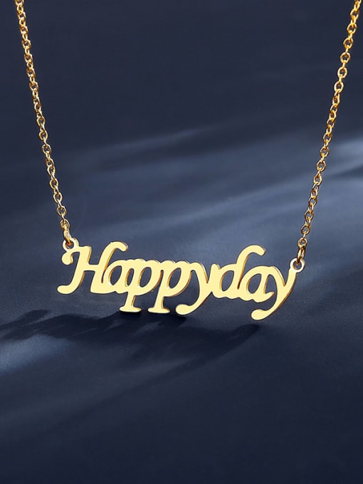 TN21022223 Stainless steel Letter Minimalist Necklace