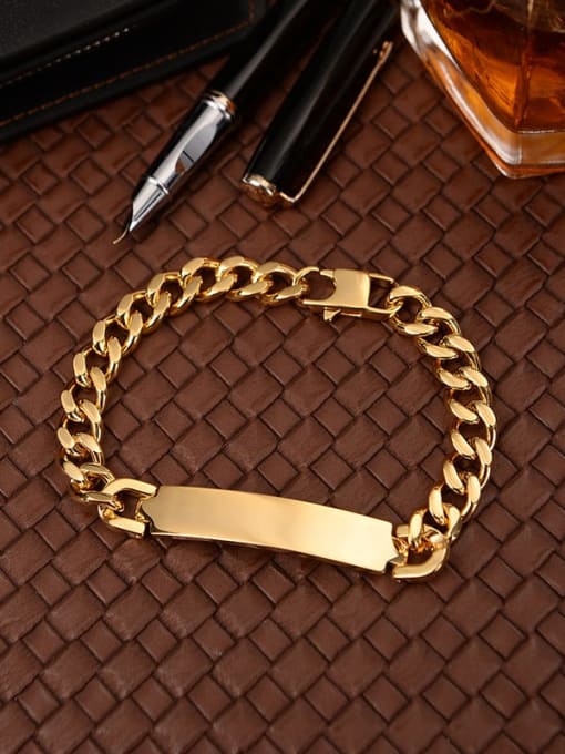Ke Hong Titanium Geometric Minimalist Link Bracelet 0