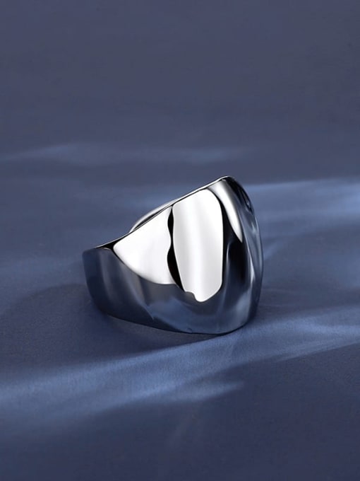 Steel color Stainless steel Geometric Trend Band Ring