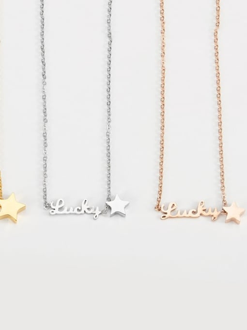 Ke Hong Titanium Simple star alphabet necklace 4