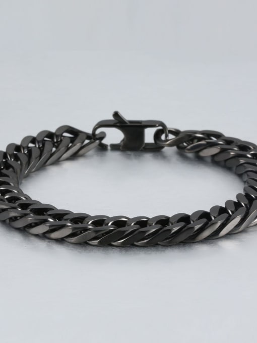 Black (1cm wide) Titanium+smooth Minimalist Chain