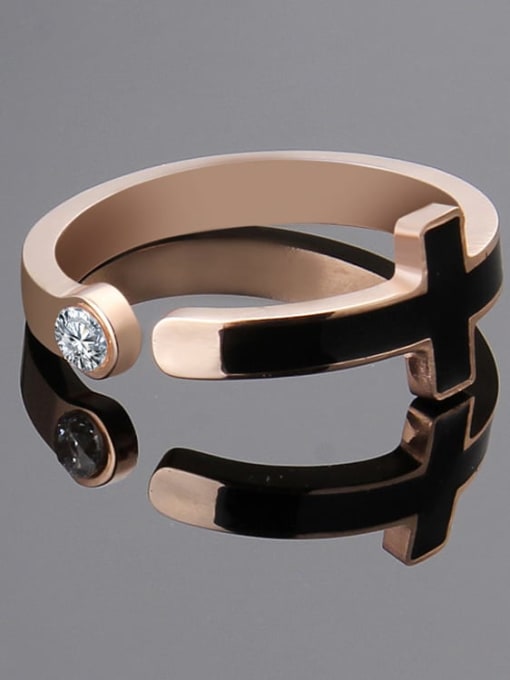 Ke Hong Titanium Cross Minimalist Band Ring 1