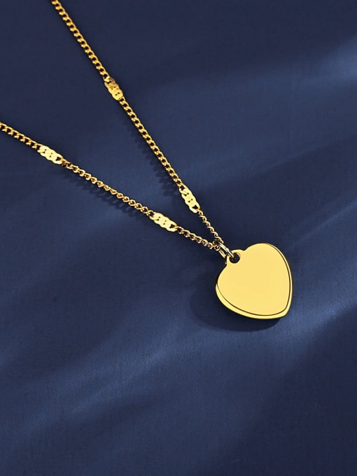 Teem Men Titanium Steel Heart Minimalist Necklace 2