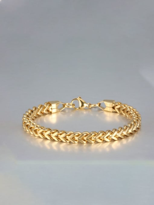 golden Titanium Geometric Minimalist Link Bracelet