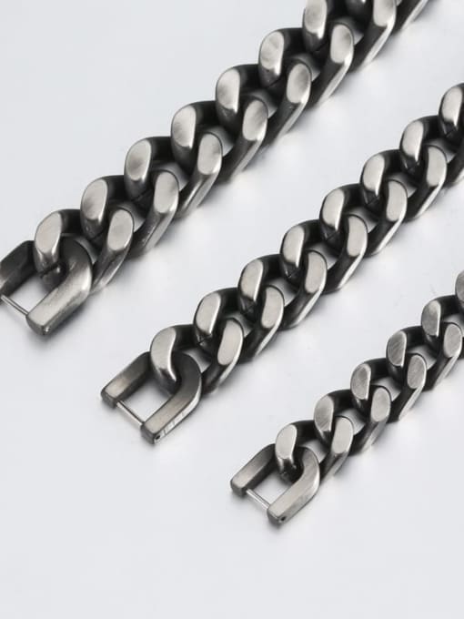 Ke Hong Titanium Steel Irregular Vintage Link Bracelet 4