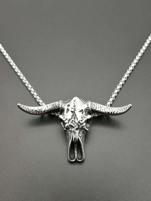 Steel Necklace Titanium cow  Hip Hop Necklace For Men