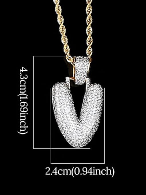 V 24In 61cm twist chain t20i22 t20a02 Brass Cubic Zirconia Message Hip Hop Necklace