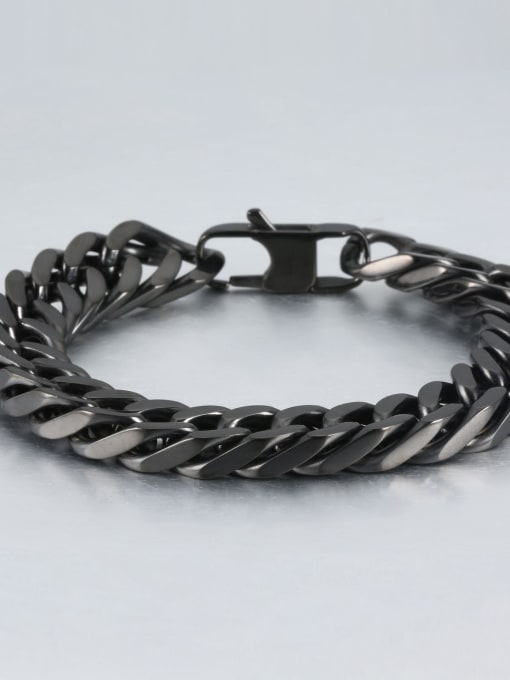 Black (1.2cm wide) Titanium+smooth Minimalist Chain