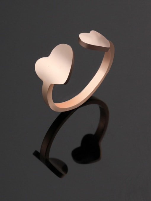 rose gold Titanium Heart Minimalist Band Ring