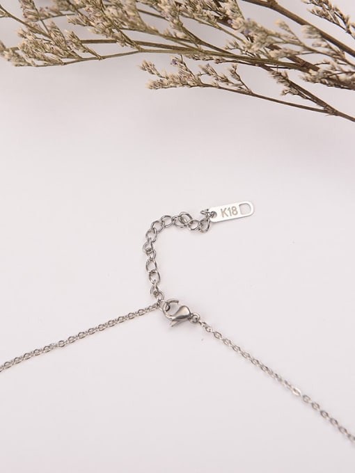 Ke Hong Titanium Letter Locket Minimalist Necklace 3
