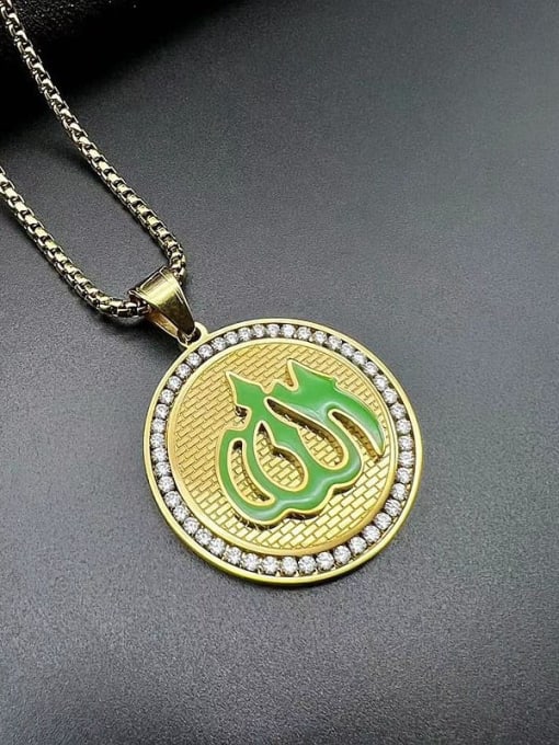 Gold single pendant without chain Stainless steel Geometric Enamel Trend Pendant