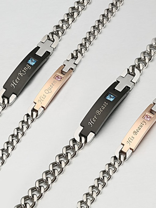 Ke Hong Titanium Smooth Minimalist Link Bracelet