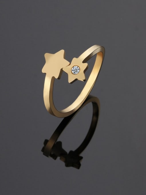 golden Titanium Star Minimalist Band Ring