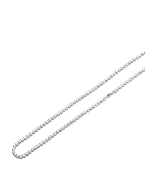 Steel 4mm*50cm Titanium Steel Cubic Zirconia Geometric Minimalist Necklace