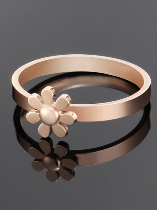 Ke Hong Titanium Minimalist smooth flower band  Ring 1
