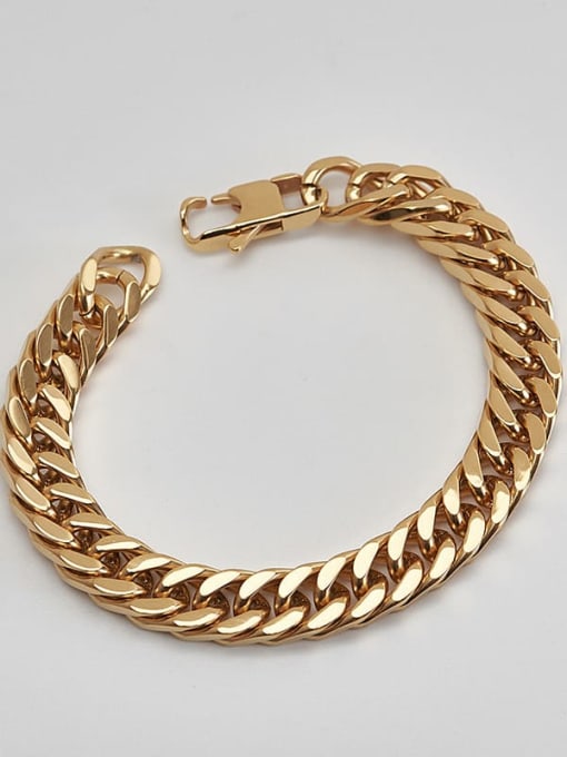 1.0cm gold Titanium Steel Hollow Geometric Chain Vintage Link Bracelet