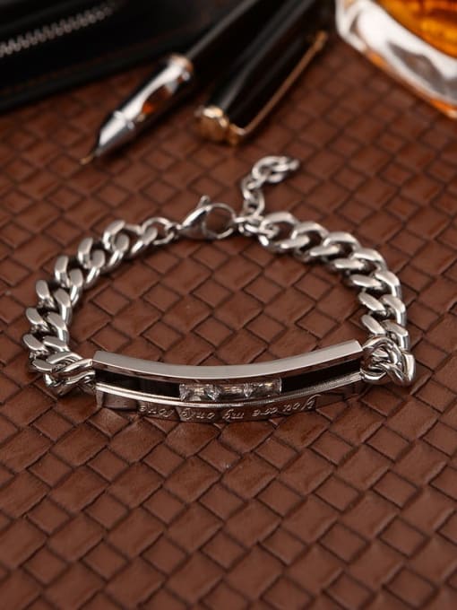 Ke Hong Titanium Minimalist geometry Link Bracelet