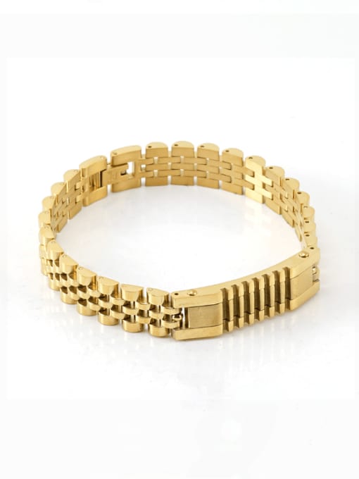 golden Stainless steel Geometric Hip Hop Bracelet