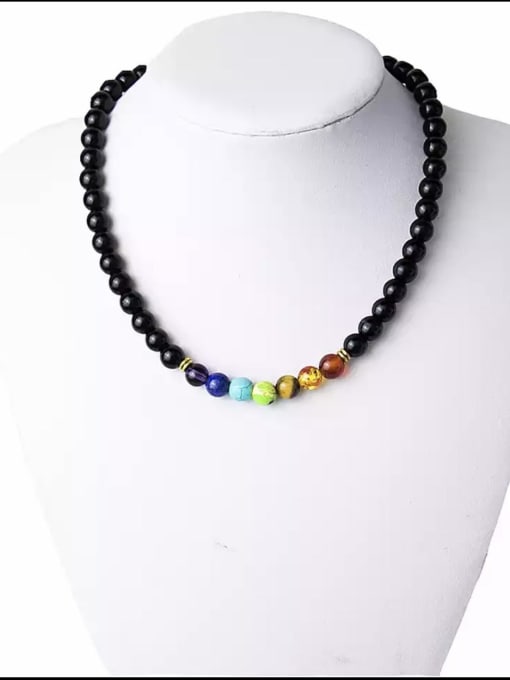 6 -45cm Stainless steel Natural Stone Bohemia Beaded Necklace