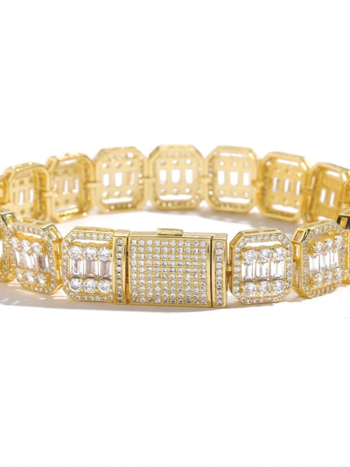 Gold 8inch (20cm) Bracelet Brass Cubic Zirconia Geometric Luxury Necklace