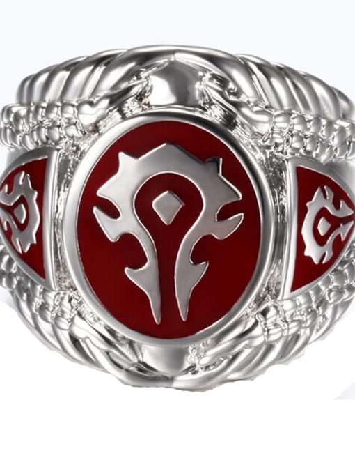 Mr.High Stainless steel Vintage Warcraft logo Band Ring 1