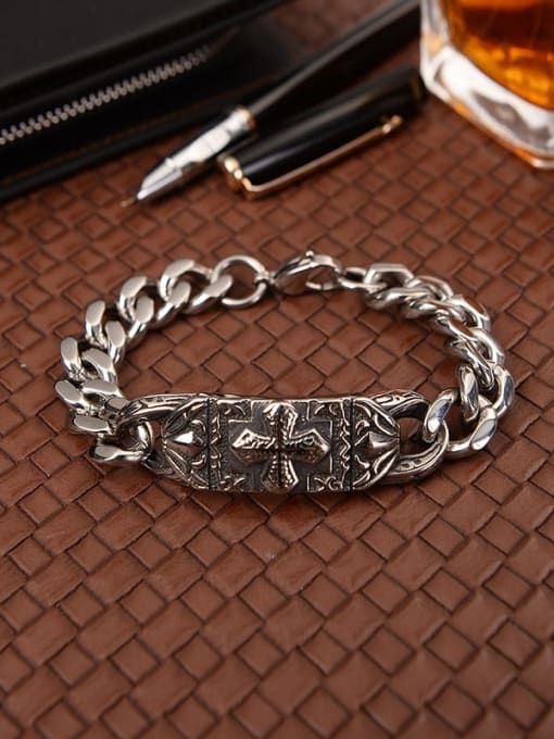 Ke Hong Titanium Cross Minimalist Bracelet 0