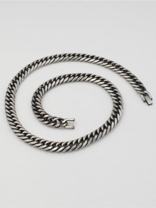 Ke Hong Titanium Steel Hollow Geometric Chain Vintage Link Bracelet 3