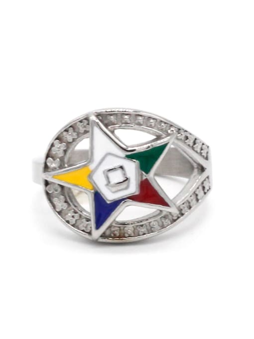 Steel color Stainless steel Star Vintage Band Ring