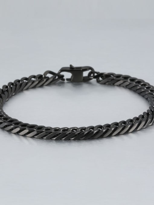 Black (0.6cm wide) Titanium+smooth Minimalist Chain