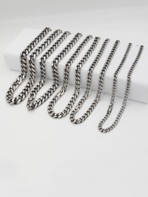 Ke Hong Titanium Steel Hollow Geometric Chain Vintage Link Bracelet