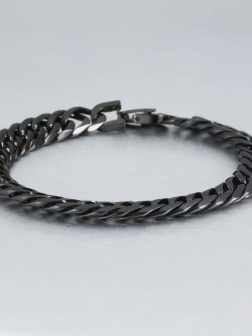 Black (0.9CM wide) Titanium Geometric Minimalist Link Bracelet