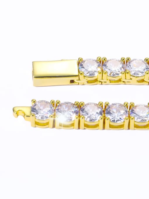 MAHA Brass Cubic Zirconia Geometric Dainty Bracelet 3