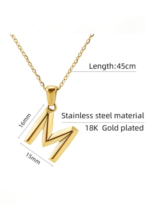 ZXIN Titanium Steel Minimalist  Letter Pendant Necklace 3