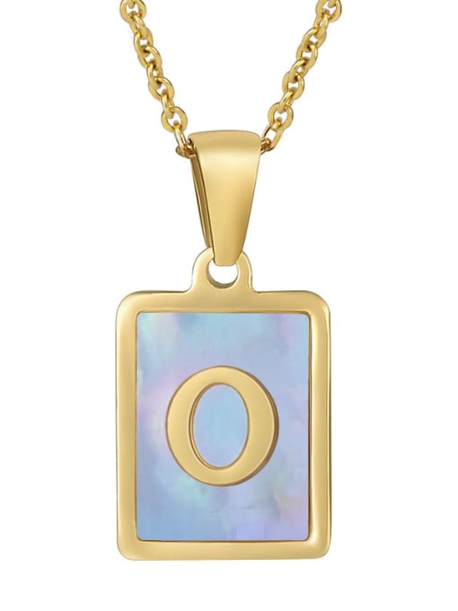 Gold O (including chain) Titanium Steel Shell Geometric Letter Minimalist Necklace