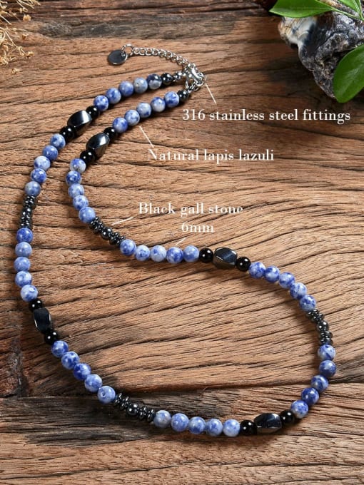  Stainless steel Natural Stone Geometric Bohemia Beaded Necklace 2