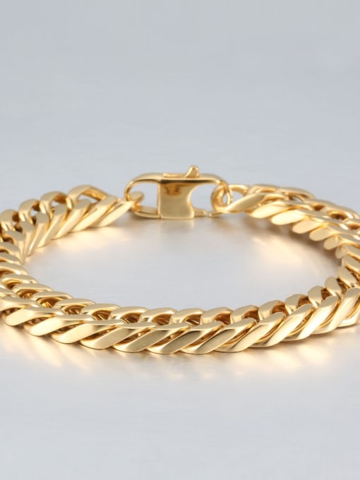Gold (1cm wide) Titanium+smooth Minimalist Chain