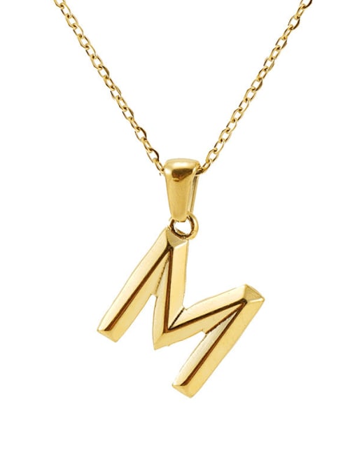 ZXIN Titanium Steel Minimalist  Letter Pendant Necklace 1
