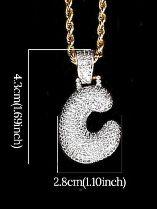 C 24in 61cm T20I03 T20A02 Brass Cubic Zirconia Message Hip Hop Necklace