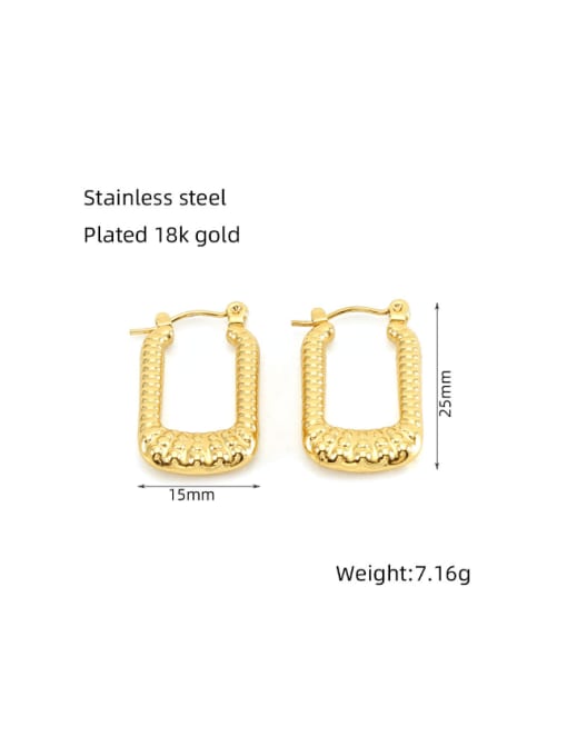 ZXG 1317 Stainless steel Geometric Hip Hop Huggie Earring