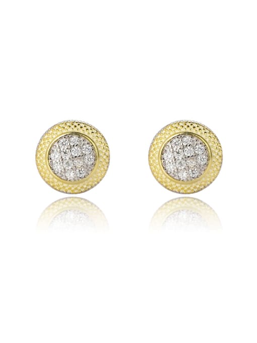 a pair 925 Sterling Silver Cubic Zirconia Round Dainty Stud Earring