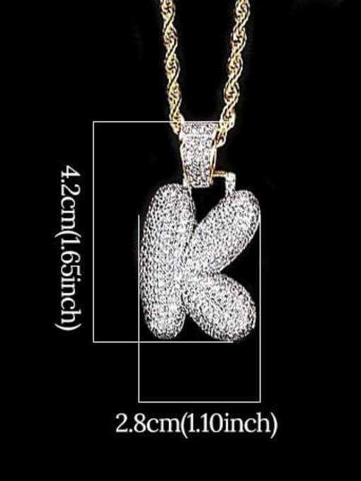 K 24In 61cm twist chain t20i11 t20a02 Brass Cubic Zirconia Message Hip Hop Necklace