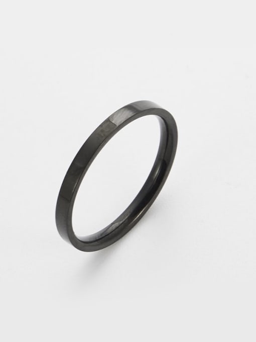 black Titanium Round Minimalist Band Ring