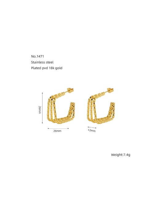 ZG1471 Stainless steel Geometric Hip Hop Stud Earring