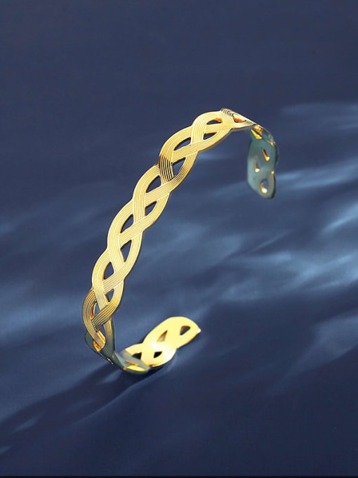 18K Gold Stainless steel Geometric Trend Cuff Bangle