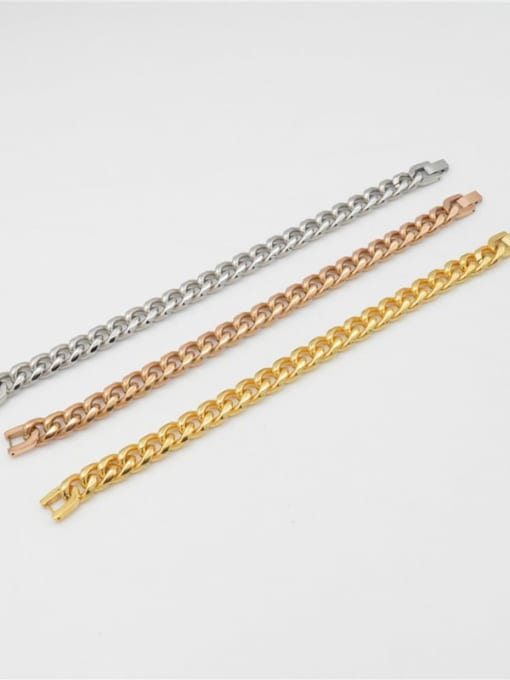 Ke Hong Titanium Steel Hollow Geometri Chain Vintage Link Bracelet
