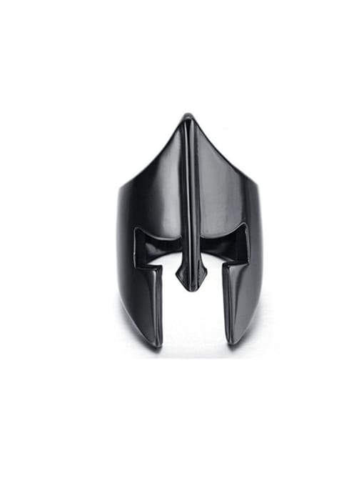 Mr.Leo Stainless steel Mask Geometric Vintage Band Ring 0