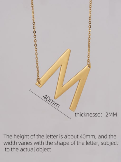 ZXIN Stainless steel Minimalist  Letter Pendant Necklace 3