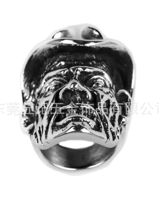 Mr.High Titanium Face  Skull Vintage Band Ring 4