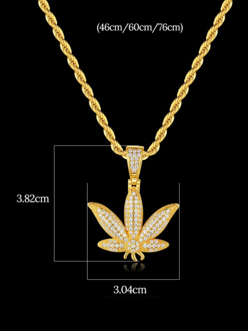 Teem Men Brass Cubic Zirconia Flower Hip Hop Necklace 3
