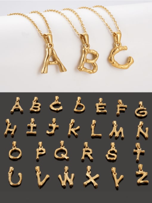 ZXIN Titanium Steel  Minimalist Letter Pendant Necklace